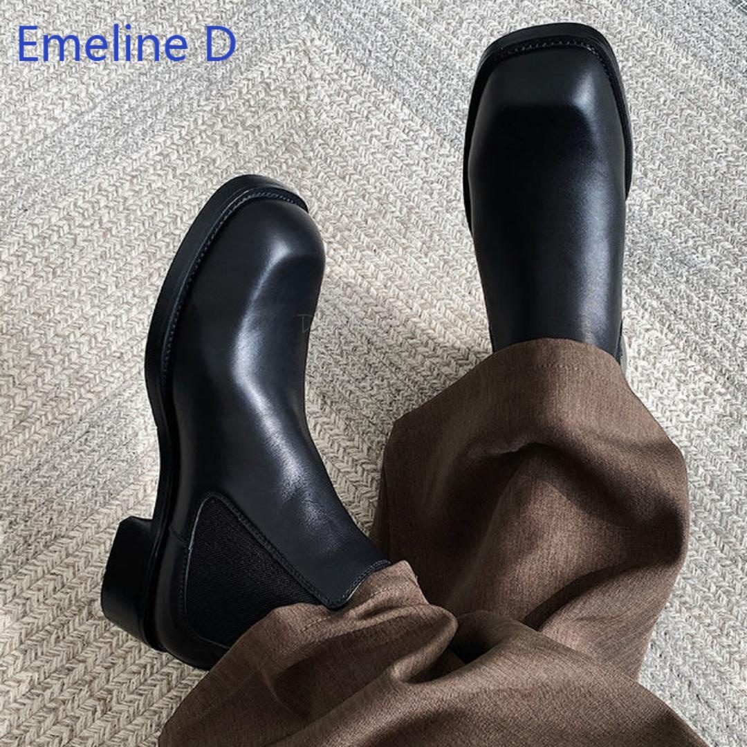 Formal Men Daily Wear Footwear - Men Square Toe Chelsea Boots Elastic