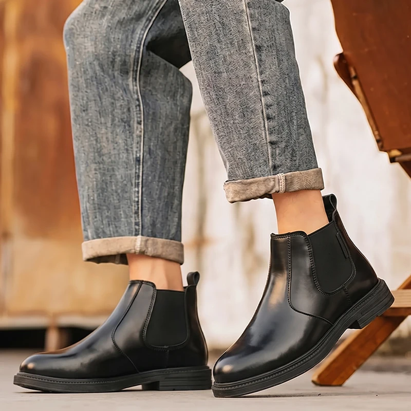 Men Leather Chelsea Ankle Boot - Men Formal Wear With Boots 评论和价格
