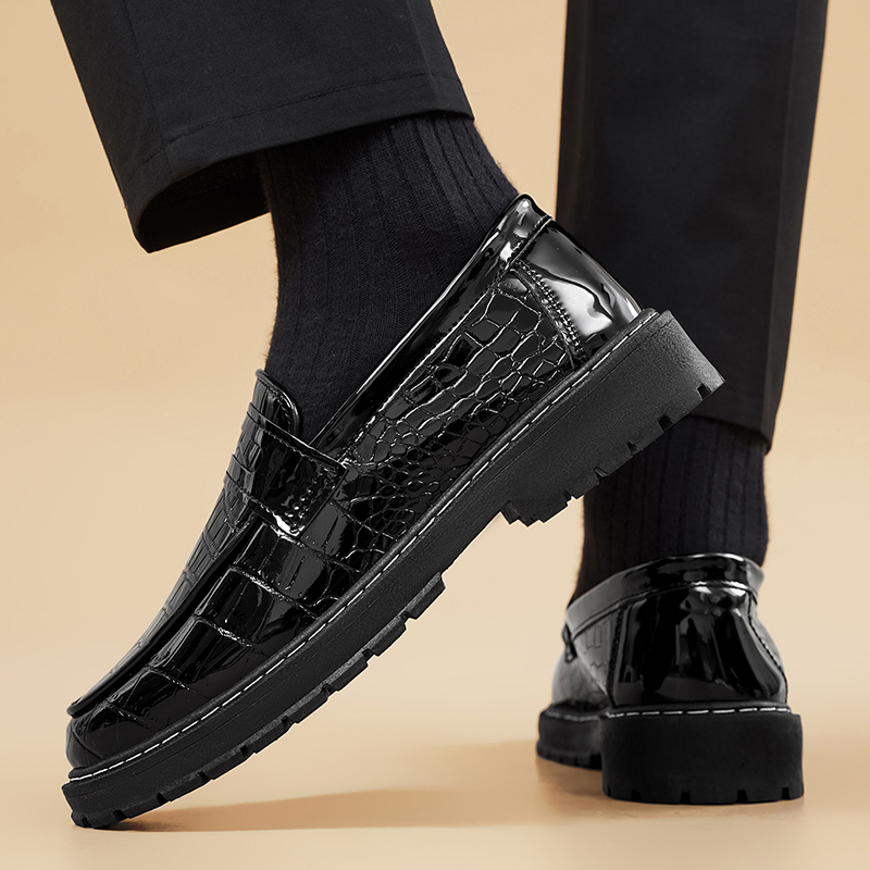 Man Shoes Casual Croc Pattern  - Formal Men Daily Wear Footwear 评论和价格