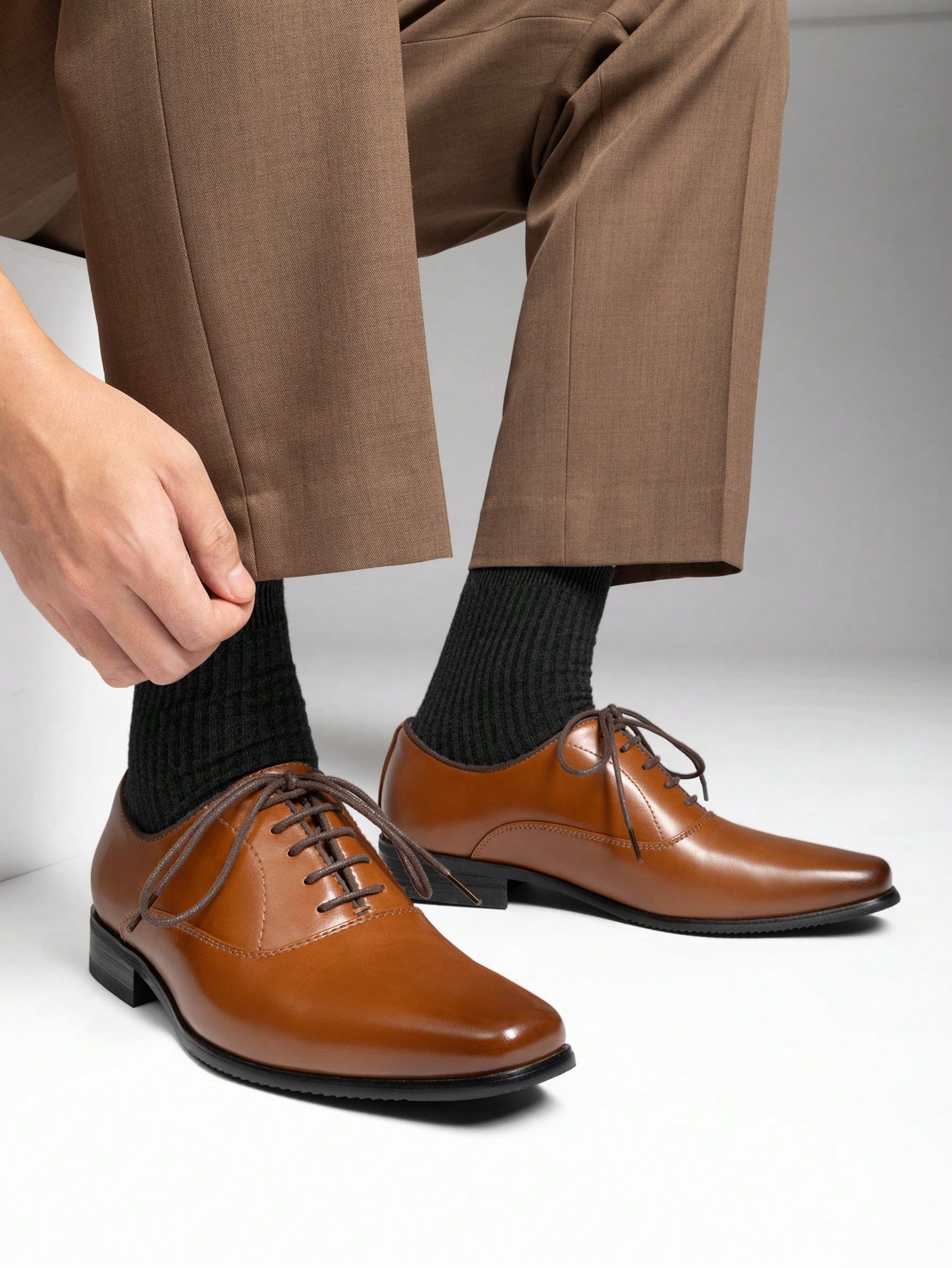 Brown Oxford Dress Shoes for M - Formal Men Daily Wear Footwear 评论和价格
